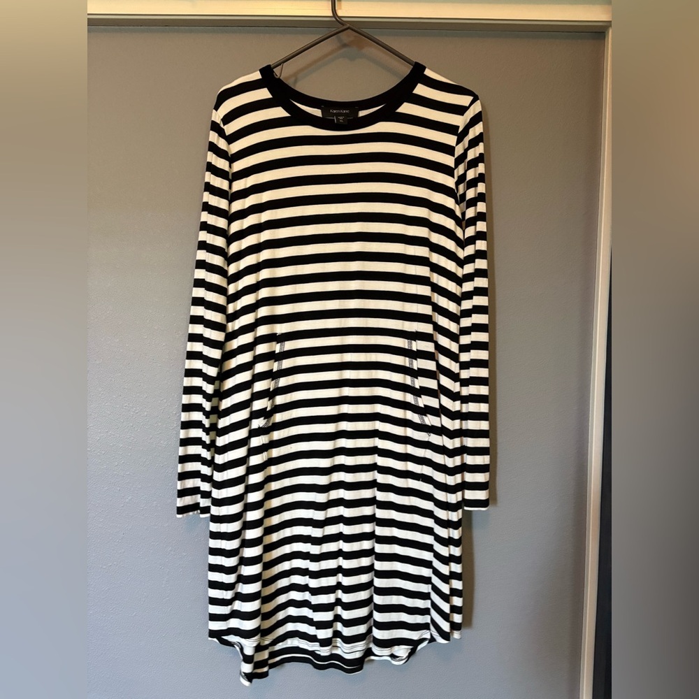 Karen Kane Black and White Long Sleeve A-Line Dress